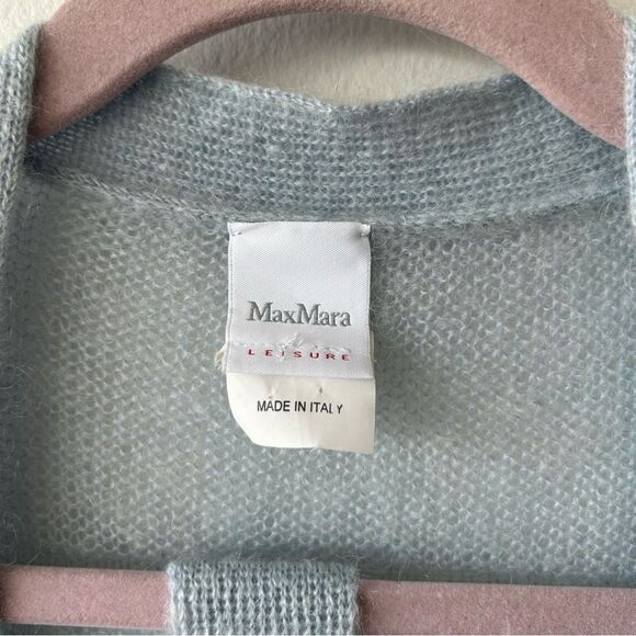 MaxMara Leisure Soft Blue Knitwear Wrap Cardigan in light blue - Picture 4 of 10